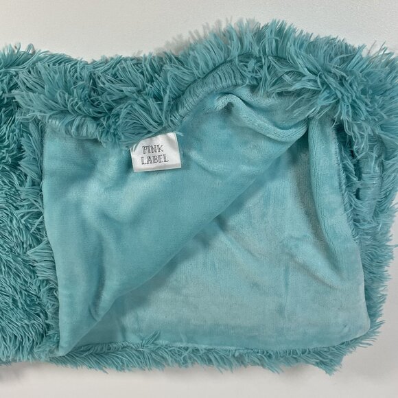 Pink Label Turquoise Fuzzy Throw‎ Blanket 62"x46", Super Soft & Cozy - Picture 1 of 2